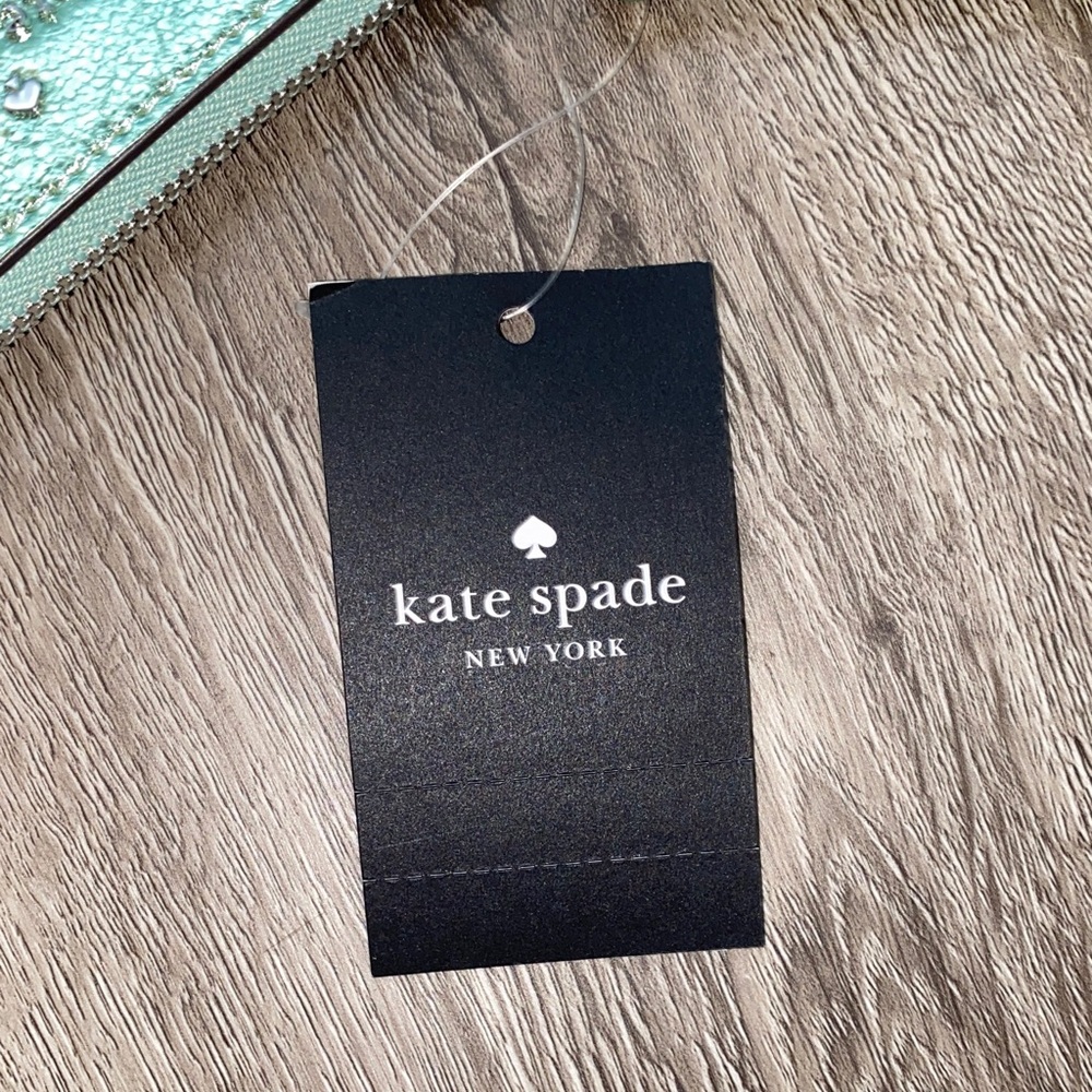 Kate Spade Metallic Leathe Seawater Wristlet - Picture 7 of 8